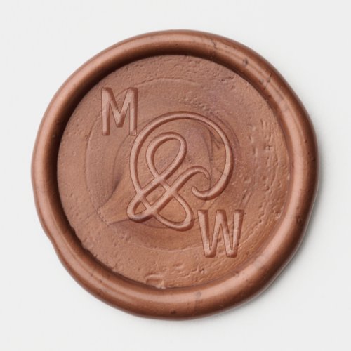 Modern Custom Wedding Ampersand Monogram  Wax Seal Sticker