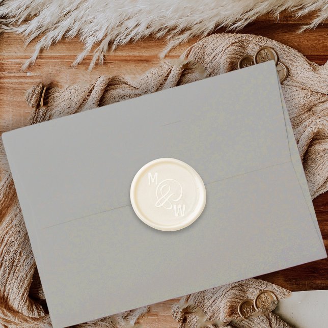 Modern Custom Wedding Ampersand Monogram  Wax Seal Sticker (Creator Uploaded)