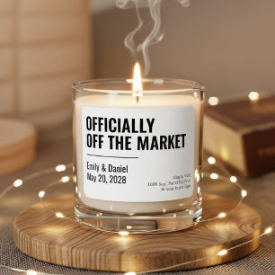 Modern Custom Wedding Candle Gift for Bride Groom