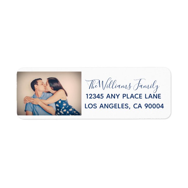 Modern Custom Wedding Couple Photograph Label (Front)