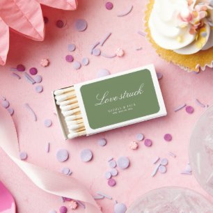 Modern Custom Wedding Funny Quote Green  Matchboxes
