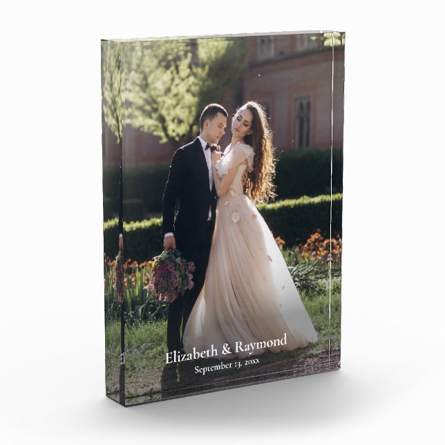 Modern Custom Wedding Photo Block (Left)