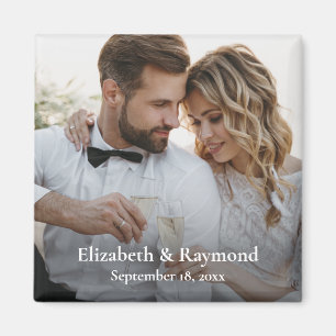 Modern Custom Wedding Photo Magnet