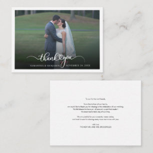 Modern Custom Wedding Photo Thank You Card