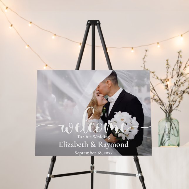 Modern Custom Wedding Photo Welcome Foam Board (In Situ (Stand))