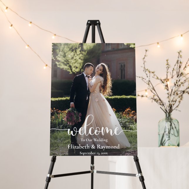Modern Custom Wedding Photo Welcome Foam Board (In Situ (Stand))