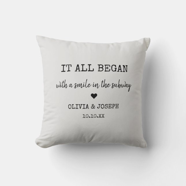 Modern Custom Where It All Began Valentine's Day Throw Pillow (Front)