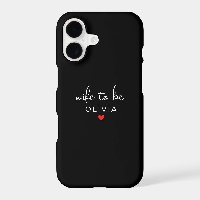 Modern Custom Wife To Be Name Red Love iPhone Case (Back)