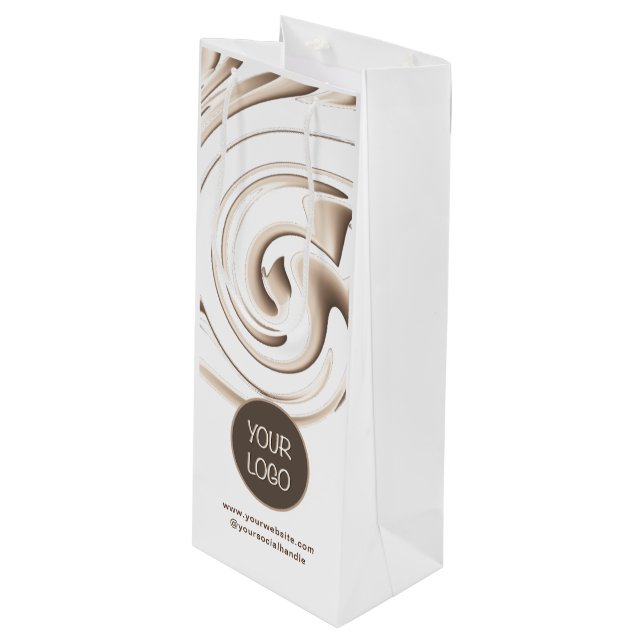 Modern Custom Wine Gift Bags With Company Logo (Front Angled)