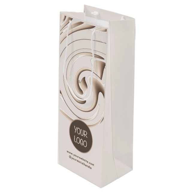 Modern Custom Wine Gift Bags With Company Logo (Front Angled)