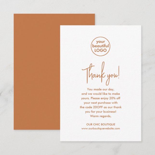 Modern Customer Appreciation Business Thank You (Front/Back)