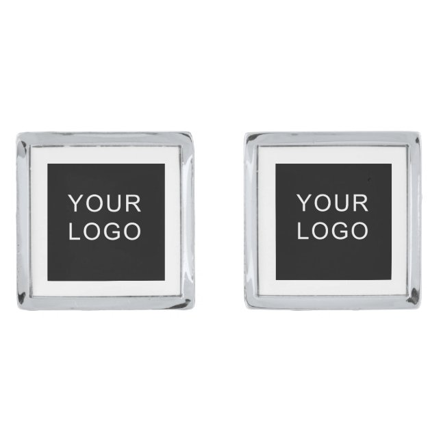 Modern Customizable Business Company Logo Photo  Cufflinks (Front)
