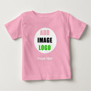 Modern Customizable Business Logo Girl Pink Baby T-Shirt