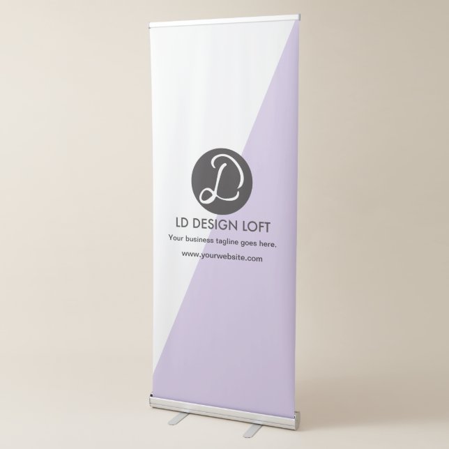 Modern Customizable Business white purple Retractable Banner (3/4)
