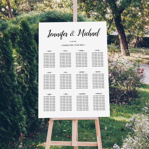 Modern Customizable Colors Wedding Seating Chart  Foam Board