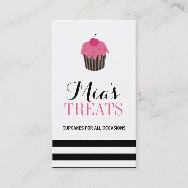 Modern Customizable Cupcake Business Card (Front)