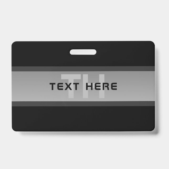 Modern Customizable Layered Text | Black & Grey Badge (Front)