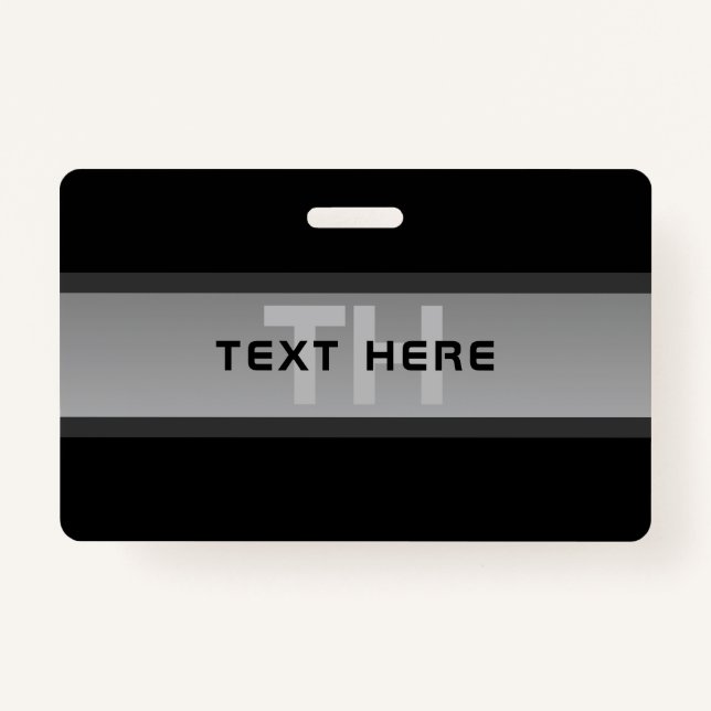 Modern Customizable Layered Text | Black & Grey Badge (Front)
