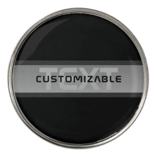 Modern Customizable Layered Text   Black & Grey Golf Ball Marker
