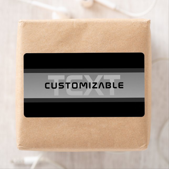 Modern Customizable Layered Text | Black & Grey Label (Insitu)
