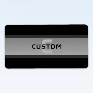 Modern Customizable Layered Text Black & Grey Label