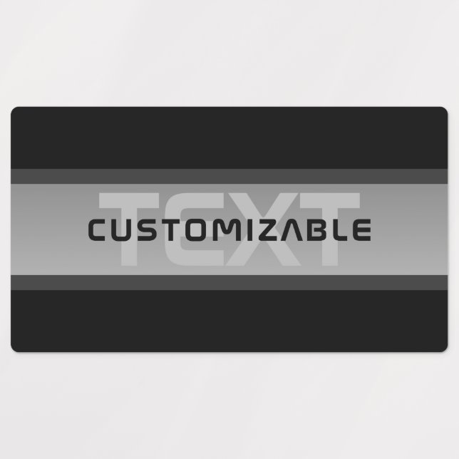 Modern Customizable Layered Text | Black & Grey Labels (Design 1)