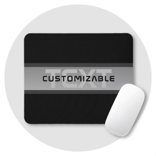 Modern Customizable Layered Text   Black & Grey Mouse Pad