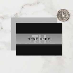 Modern Customizable Layered Text   Black & Grey Note Card
