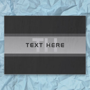 Modern Customizable Layered Text   Black & Grey Tissue Paper