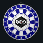 Modern Customizable Logo Image on Blue & White Dart Board<br><div class="desc">Custom logo on blue and white Dart Board. Better if image has square shape.</div>