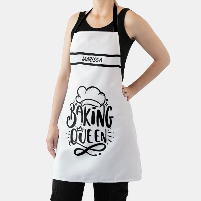 Modern Customizable Name Baking Queen Apron (Insitu)