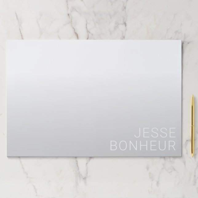 Modern Customizable Name | Grey Gradient Paper Pad (Insitu)