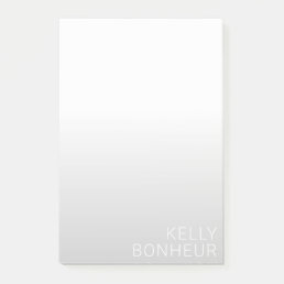 Modern Customizable Name | Grey Gradient Post-it Notes