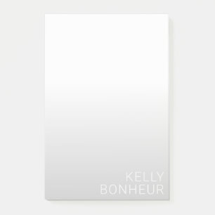 Modern Customizable Name Grey Gradient Post-it Notes