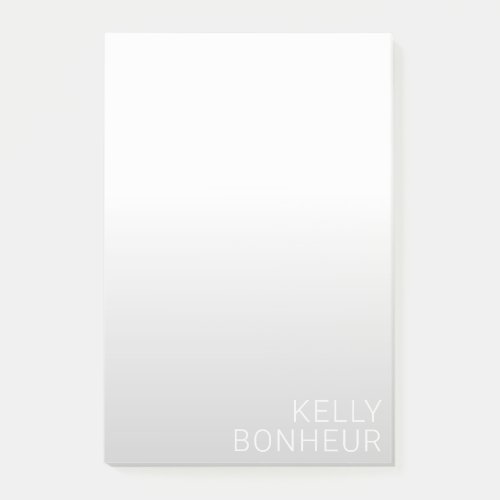 Modern Customizable Name  Grey Gradient Post_it Notes