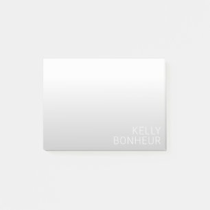Modern Customizable Name Grey Gradient Post-it Notes