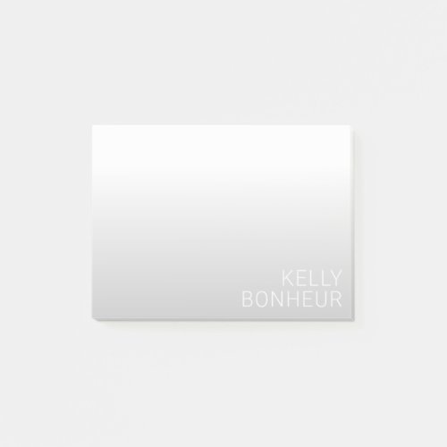 Modern Customizable Name  Grey Gradient Post_it Notes