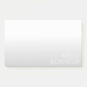 Modern Customizable Name Grey Gradient Post-it Notes