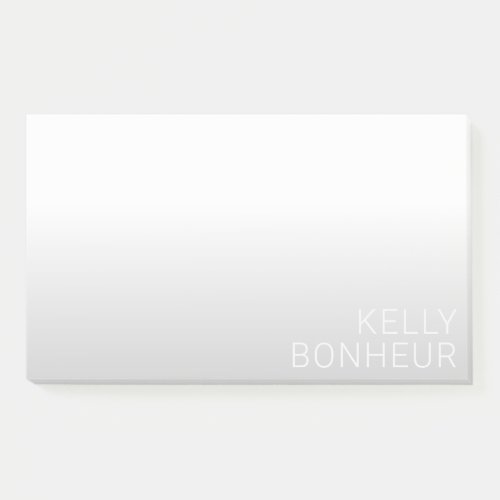 Modern Customizable Name  Grey Gradient Post_it Notes