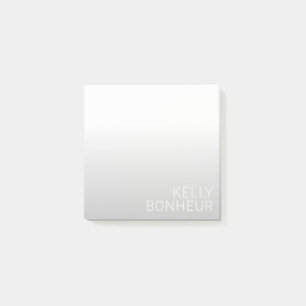 Modern Customizable Name Grey Gradient Post-it Notes