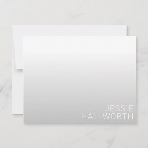 Modern Customizable Name  Grey Gradient Thank You Card