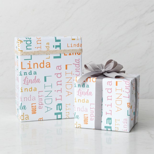 Modern Customizable Name Wrapping Paper (Creator Uploaded)