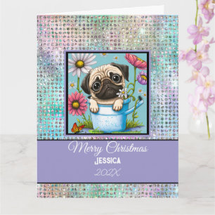 Modern Customizable Pet Pastel Christmas Card