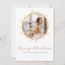 Modern customizable photo Christmas card