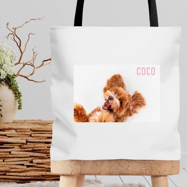 Modern Customizable Photo Pet Tote Bag (Creator Uploaded)