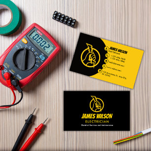 Modern & Customizable Professional Electrician Business Card