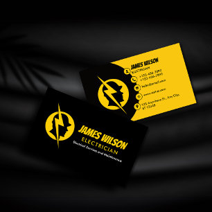 Modern & Customizable Professional Electrician Business Card