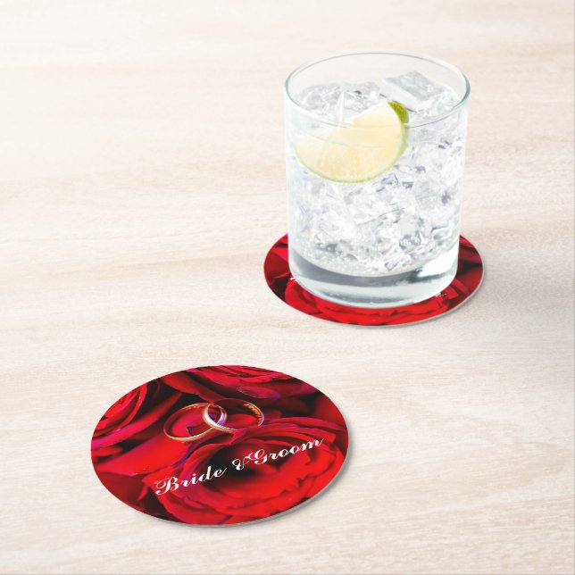 Modern Customizable Wedding design coasters  (Insitu)