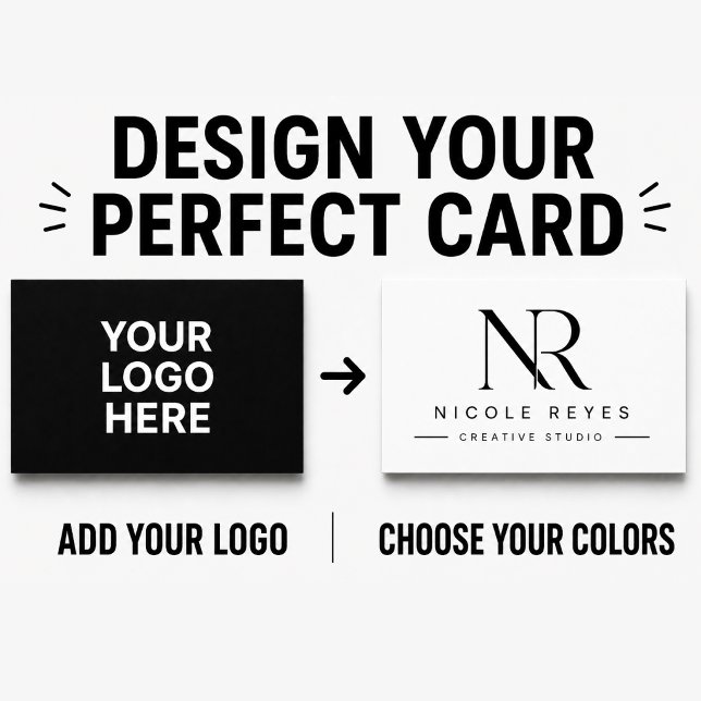 Modern Customized Black and White Business Card  (YOUR LOGO HERE BUSINESS CARD)