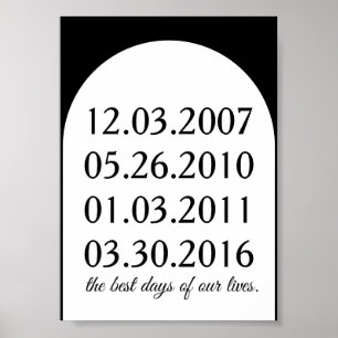 MODERN CUSTOMIZED NAME FAMILY DATE OF BIRTH POSTER